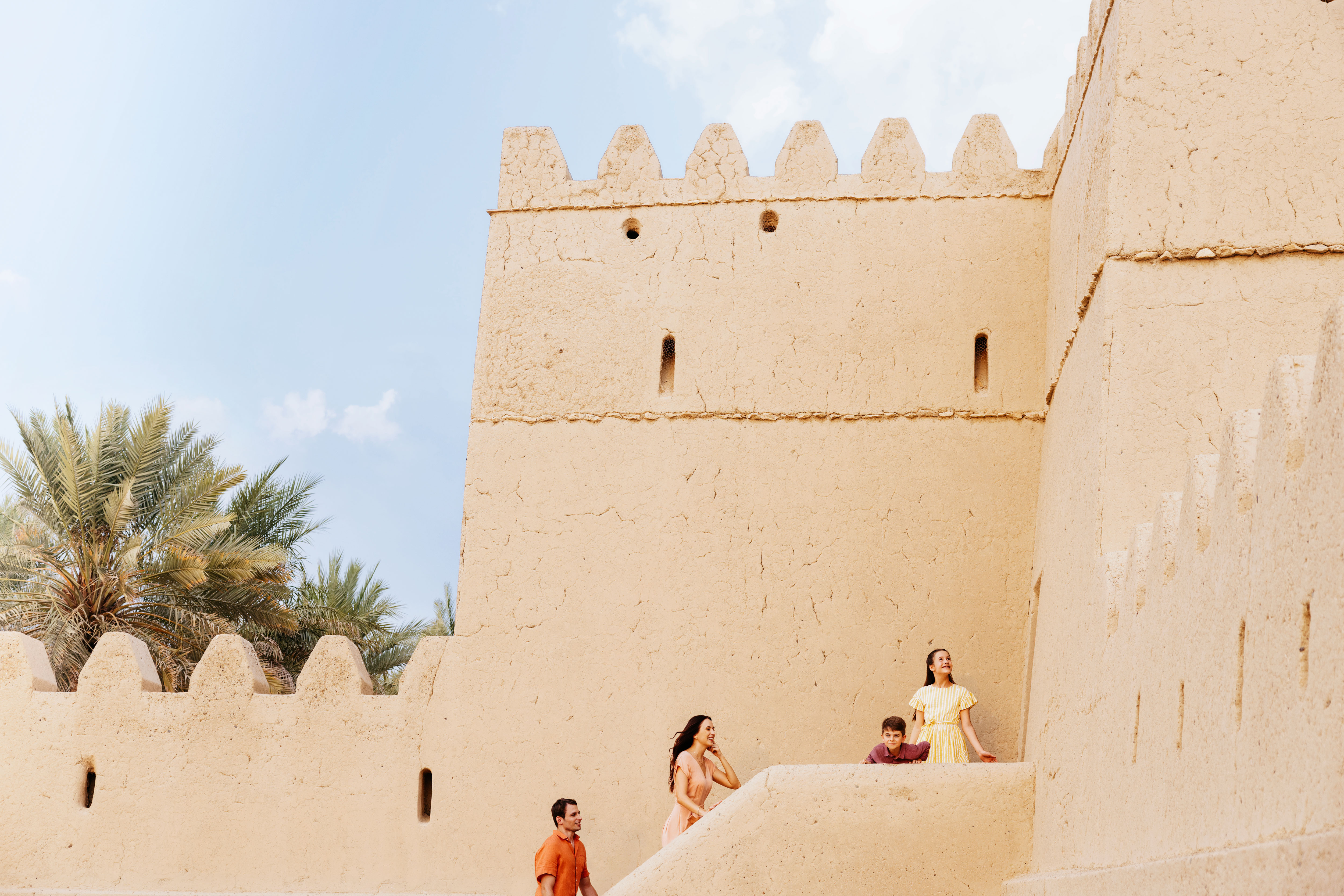 Family enjoying their time at Qasr Al Muwaiji